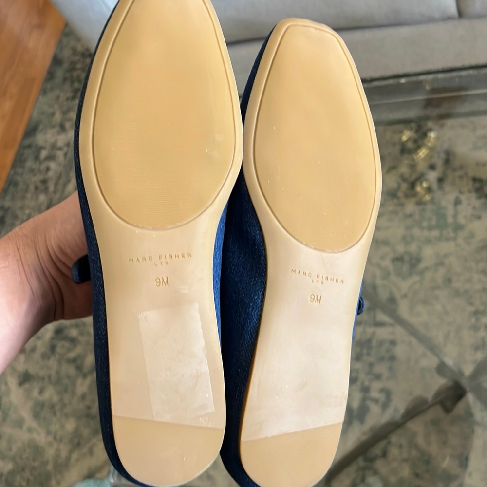Marc Fisher LTD Navy Blue Flats Women's Size 9M Buckle Ballet Shoes - Picture 4 of 6